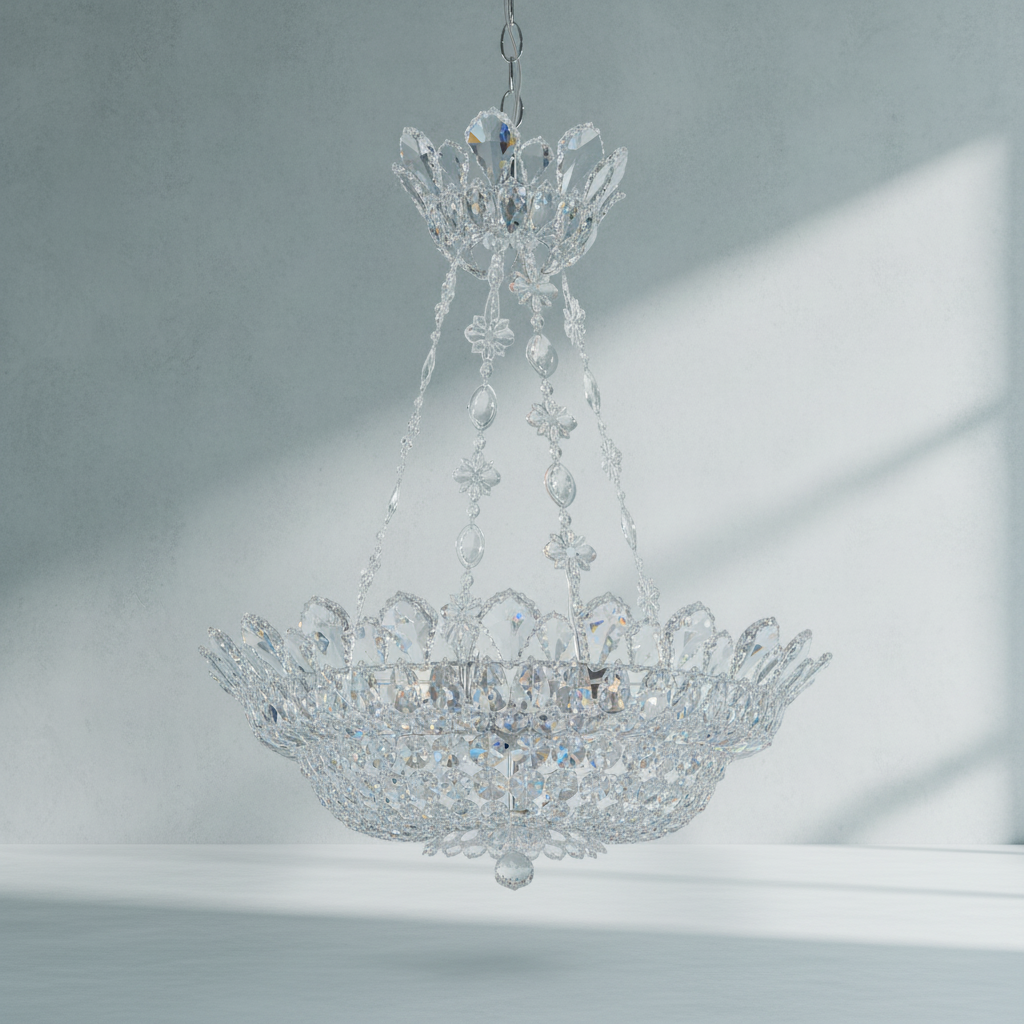 Luster Gaze Radiant Canopy Crystal Chandelier 24" - Background Shot