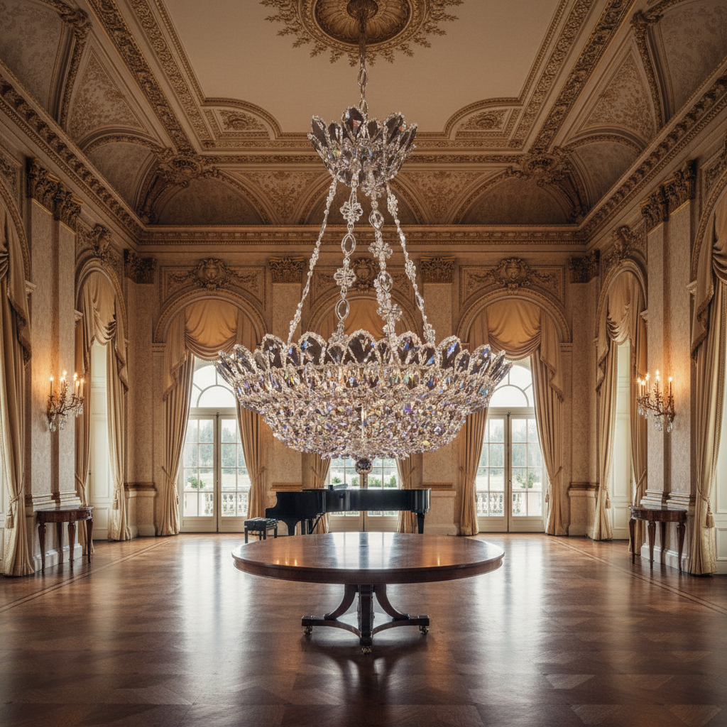 Luster Gaze Radiant Canopy Crystal Chandelier 24" - American ballroom or formal entertaining space