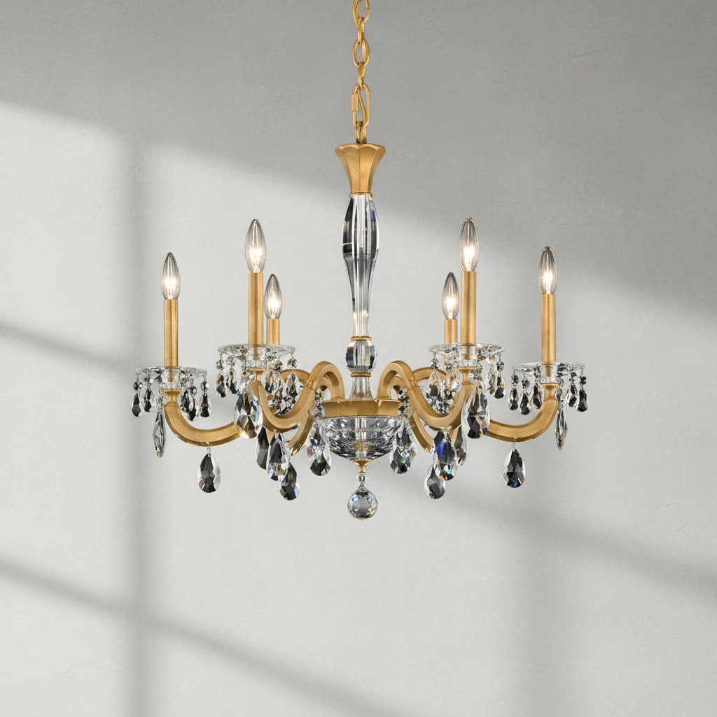 Luster Gaze Radiance Bloom 6-Light Chandelier - Background Shot