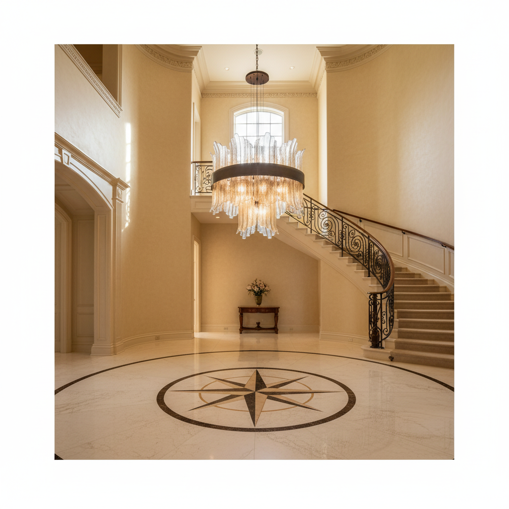 Luster Gaze Grand Mariner 24-Light Chandelier - grand American foyer with two-story ceiling