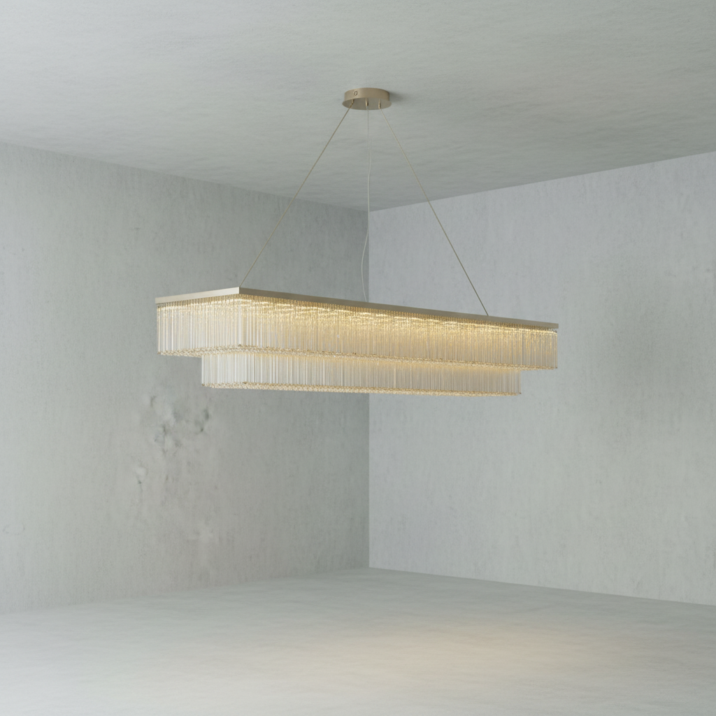 Luster Gaze Radiant Tiered Flush Mount Chandelier - Background Shot