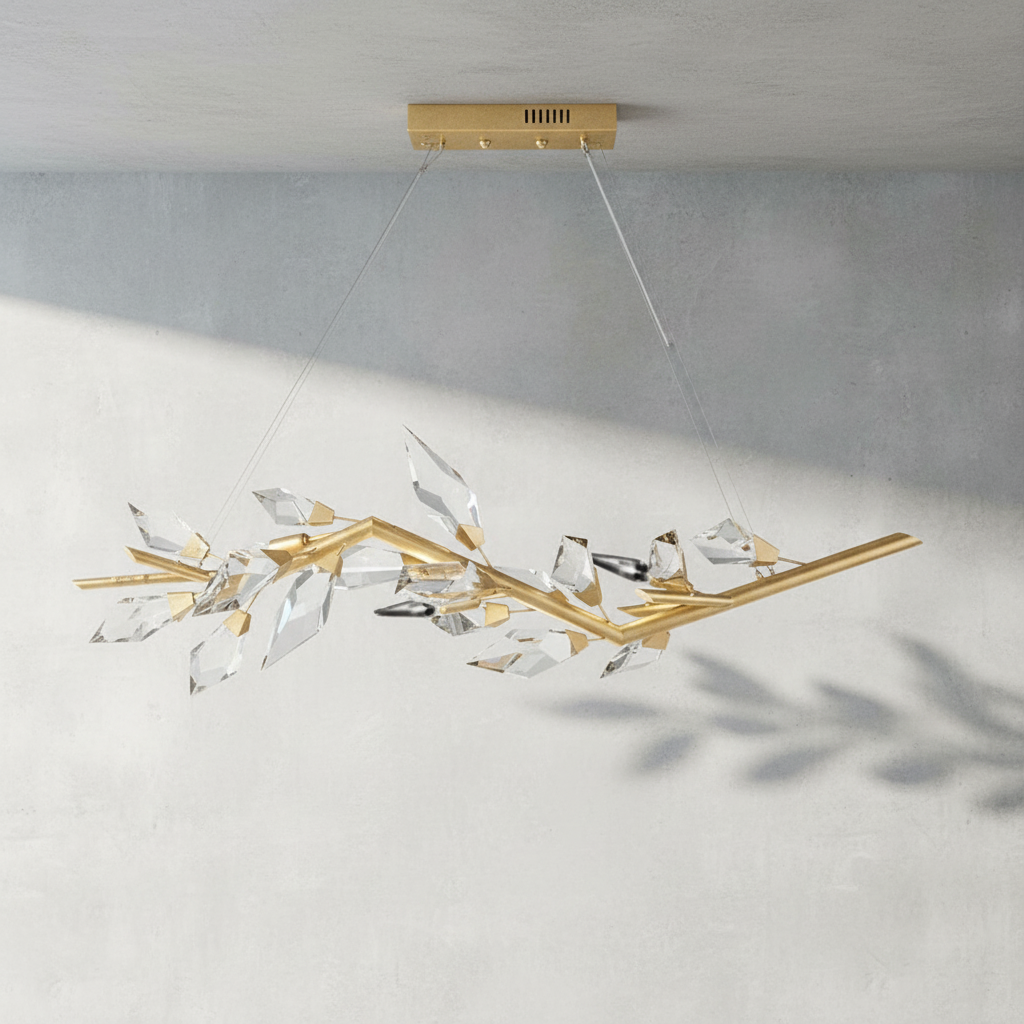 Luster Gaze Foret Grand Linear Crystal Chandelier - Background Shot