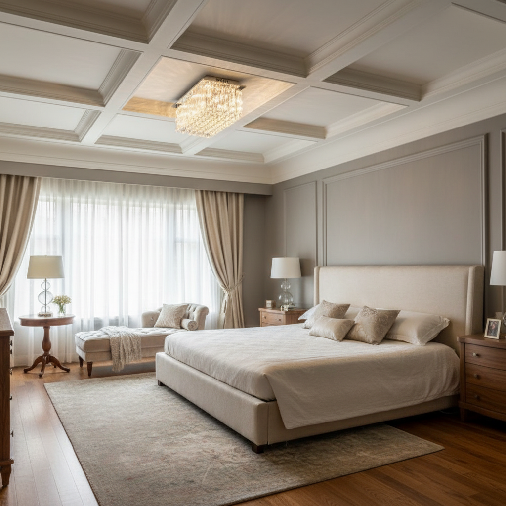 Luster Gaze Modern&Luxury Extra Flush Mount Rectangle Crystal Chandelier 框选删除 - luxurious American master suite