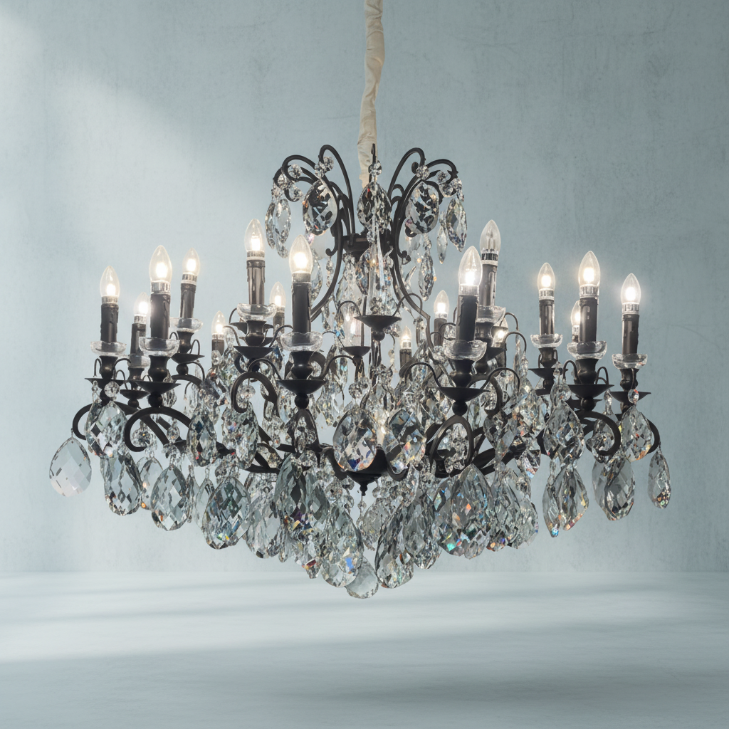 Luster Gaze Obsidian Bloom Round Chandelier - Background Shot