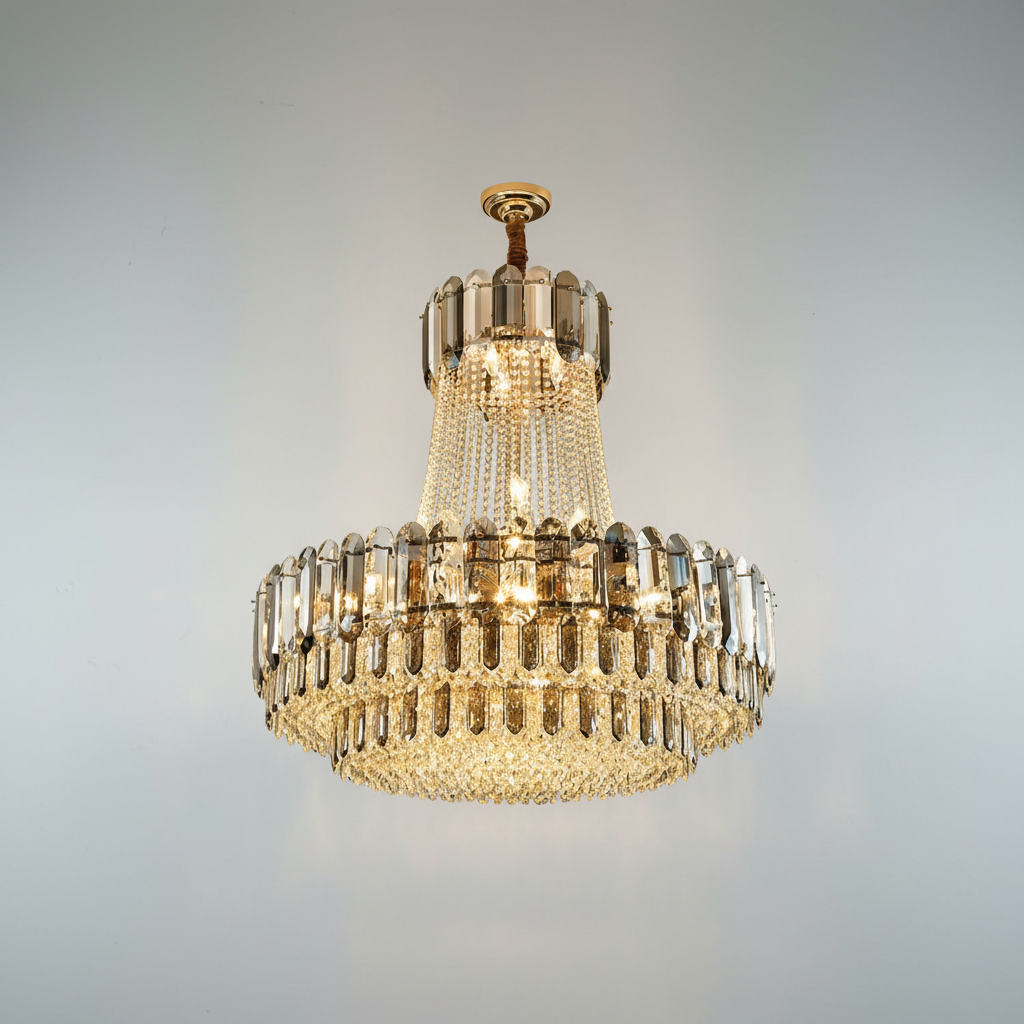 Luster Gaze High-grade Crystal Chandelier For Living Room Luxury Duplex Hallway Ceiling Light Fixture - Studio Shot