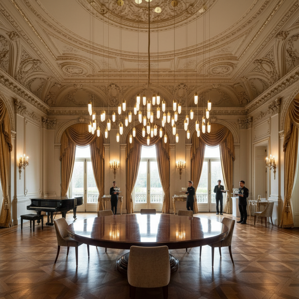 Luster Gaze Quartz Radiance 20-Light Rectangle Chandelier - American ballroom or formal entertaining space