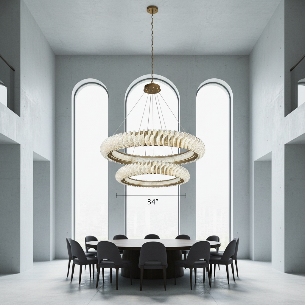 Luster Gaze Grand Luminous Ring Chandelier - Background Shot