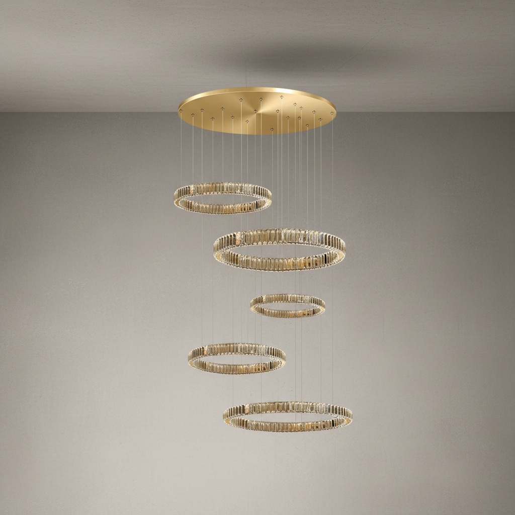 Luster Gaze Radiant Halo Layered Ring Chandelier - Background Shot