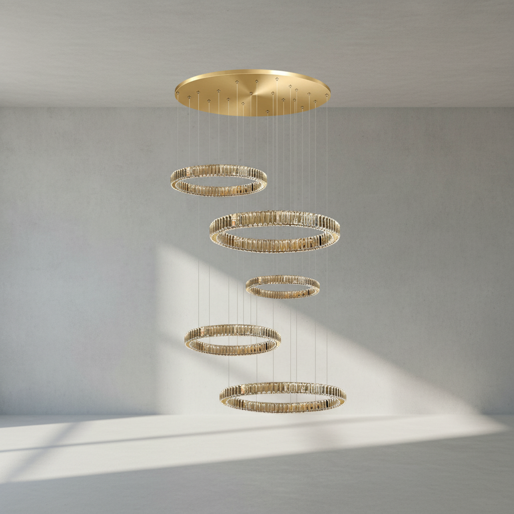 Luster Gaze Radiant Halo Layered Ring Chandelier - Background Shot