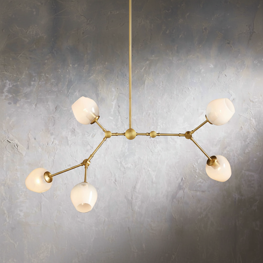 Luster Gaze Aura Grandeur Brass Chandelier 52'' - Background Shot