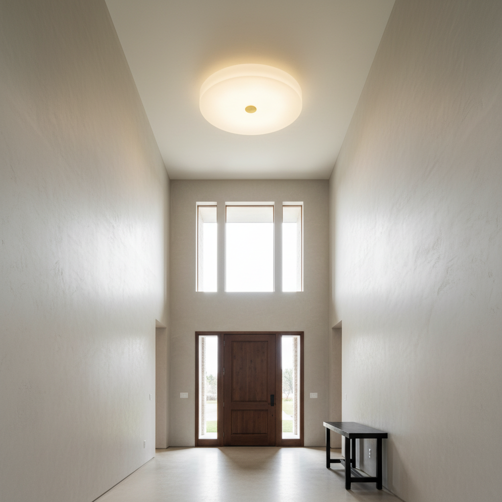 Luster Gaze Alabaster Halo Flush Mount LED Chandelier - Background Shot