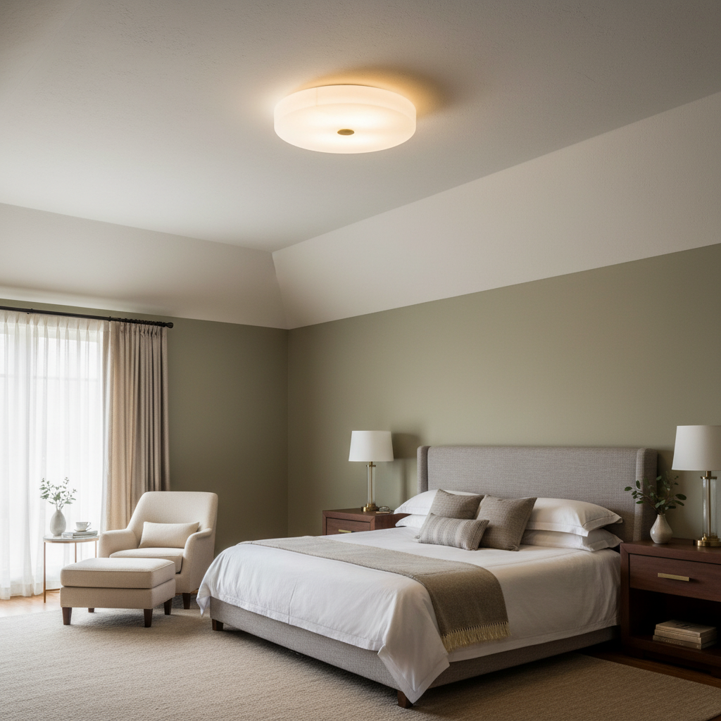 Luster Gaze Alabaster Halo Flush Mount LED Chandelier - American guest bedroom