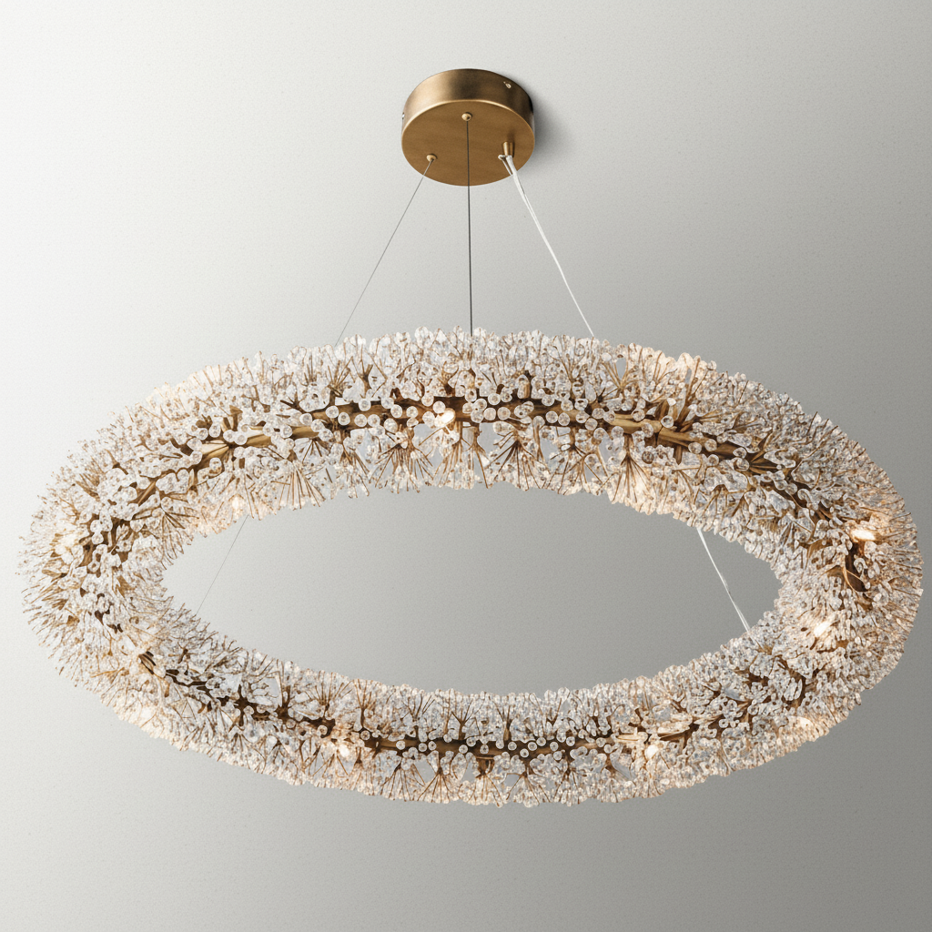 Luster Gaze Radiant Halo Crystal Ring Chandelier - Background Shot