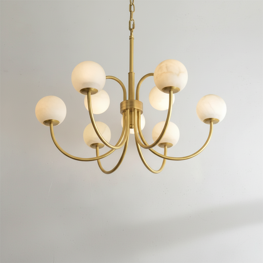 Luster Gaze Celestial Bloom Alabaster Radial Chandelier - Background Shot