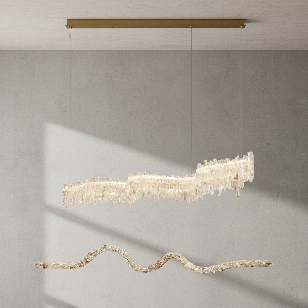 Luster Gaze Radiant Quartz Linear Chandelier - Background Shot
