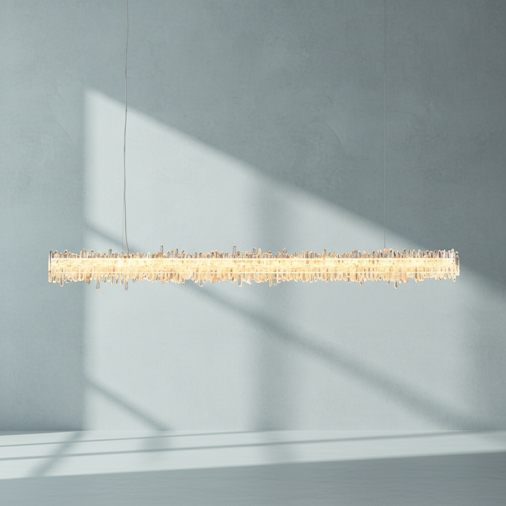 Luster Gaze Radiant Quartz Linear Chandelier - Background Shot