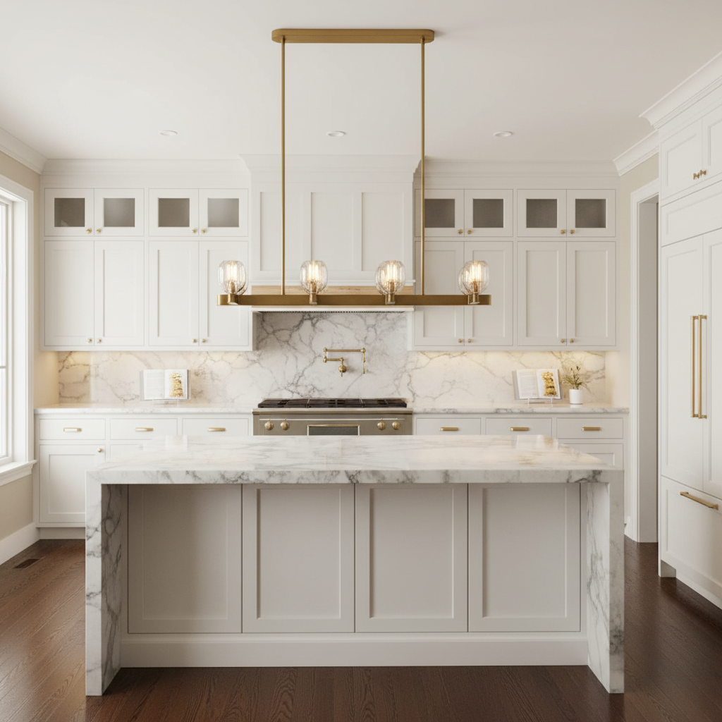 Luster Gaze Radiant Linear 8-Light Chandelier - upscale American kitchen