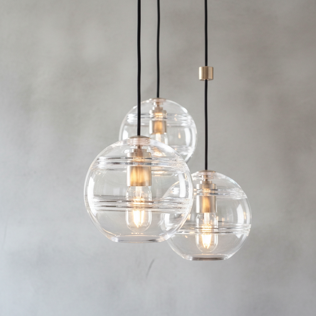 Luster Gaze Veridian Sphere Art Glass Chandelier - Background Shot
