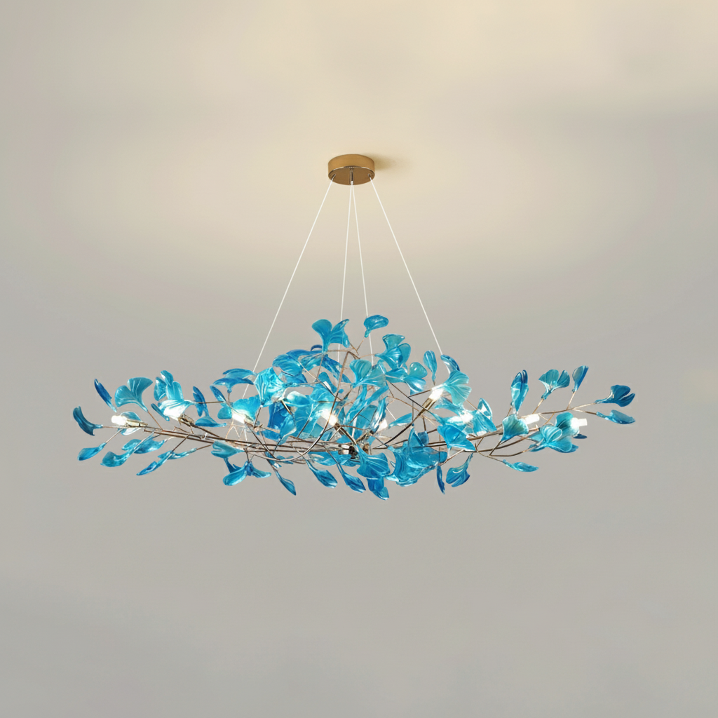 Luster Gaze Veridian Bloom Linear Chandelier - Background Shot