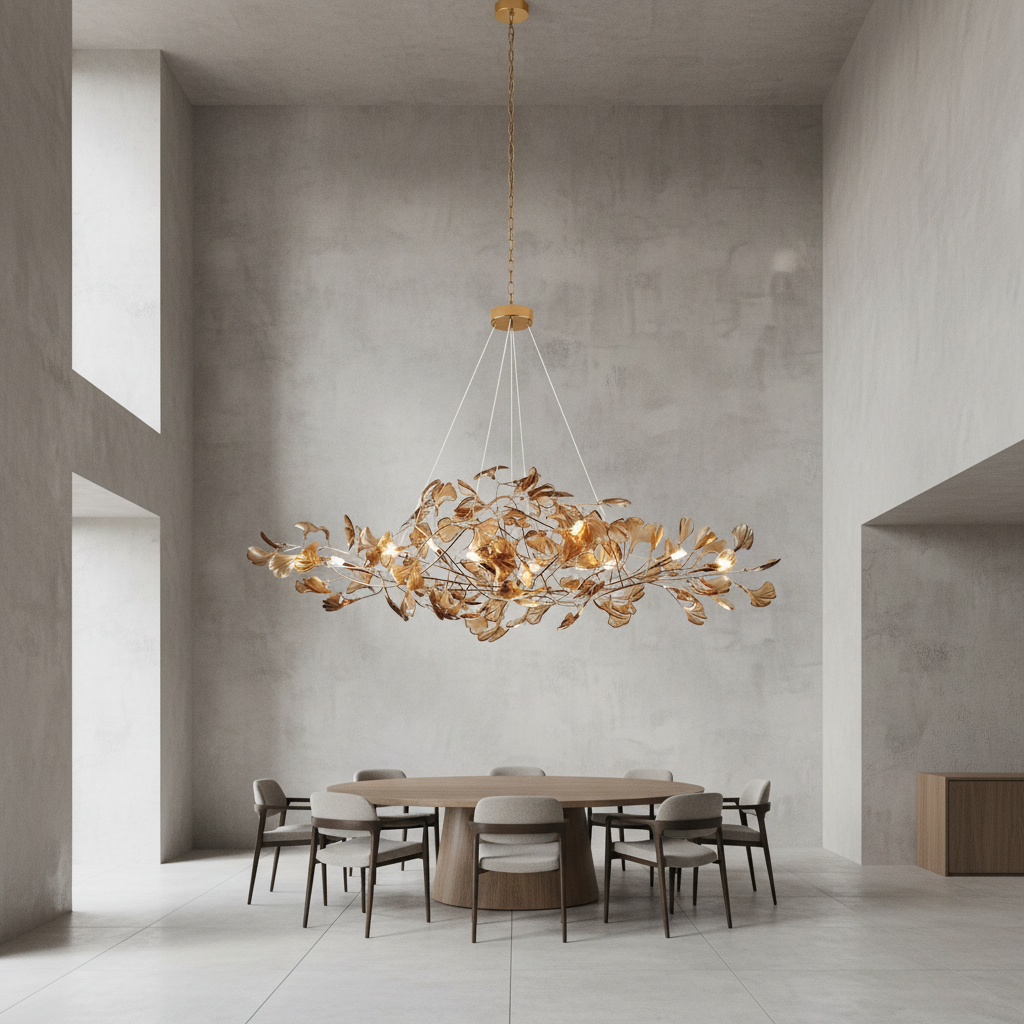 Luster Gaze Veridian Bloom Linear Chandelier - Background Shot