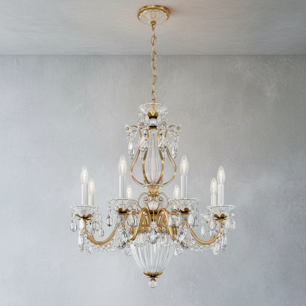 Luster Gaze Heritage Bloom 11-Light Chandelier - Background Shot