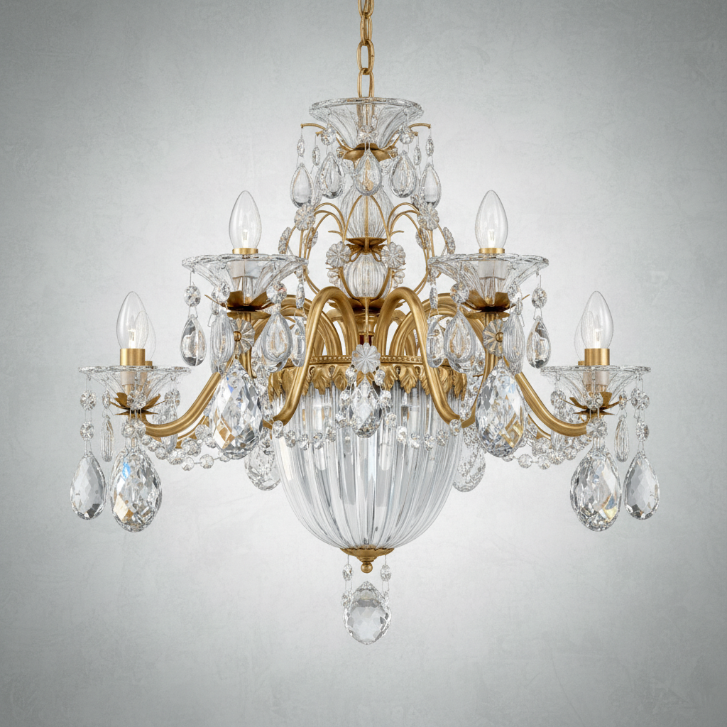 Luster Gaze Heritage Bloom 11-Light Chandelier - Background Shot