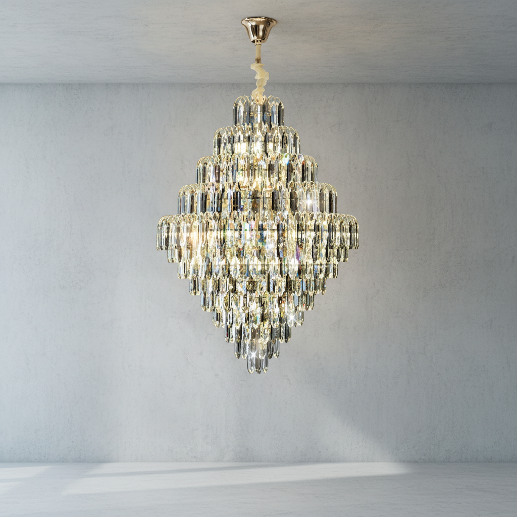 Luster Gaze Grand Radiance K9 Crystal Chandelier - Background Shot