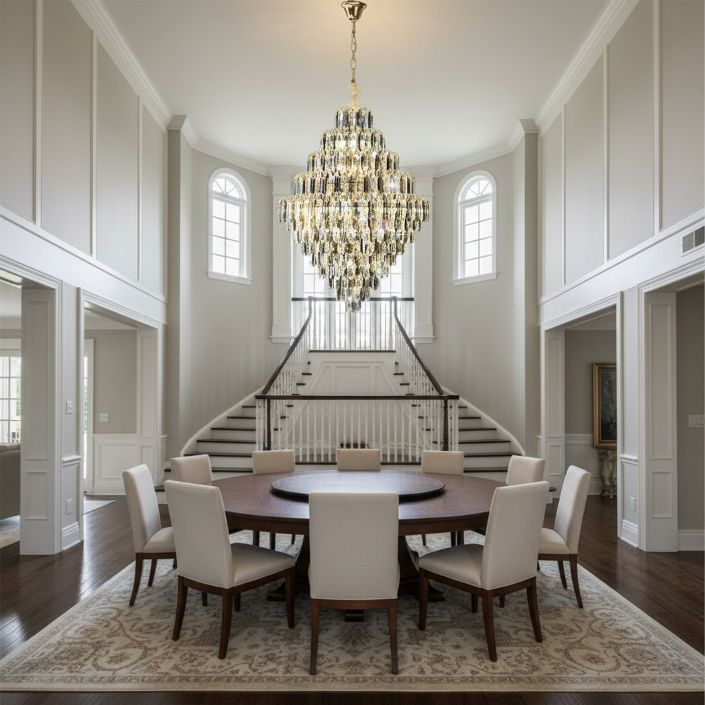 Luster Gaze Grand Radiance K9 Crystal Chandelier - Background Shot