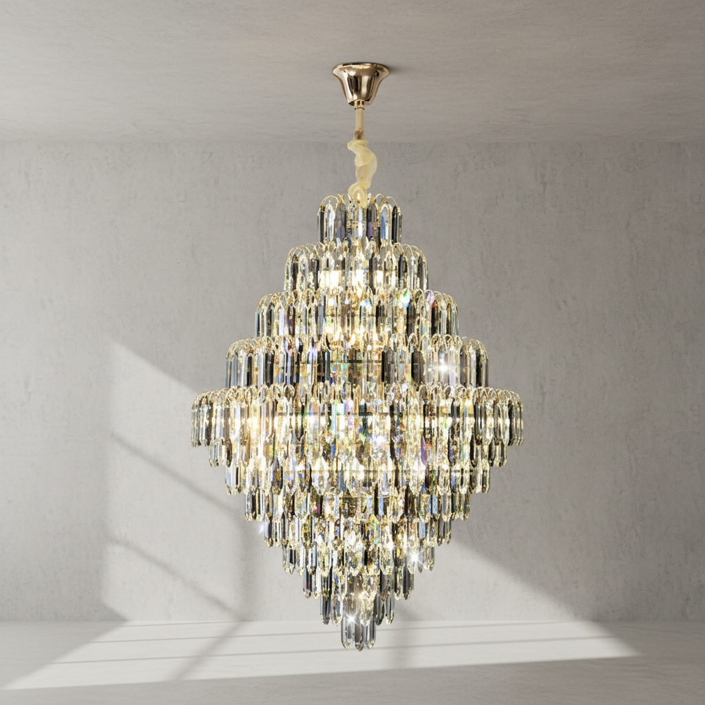 Luster Gaze Grand Radiance K9 Crystal Chandelier - Background Shot