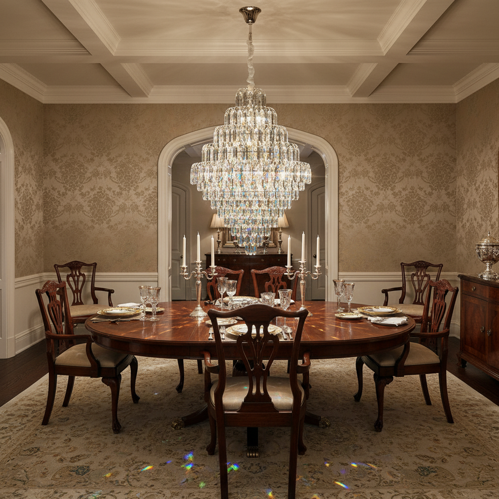 Luster Gaze Grand Radiance K9 Crystal Chandelier - formal American dining room