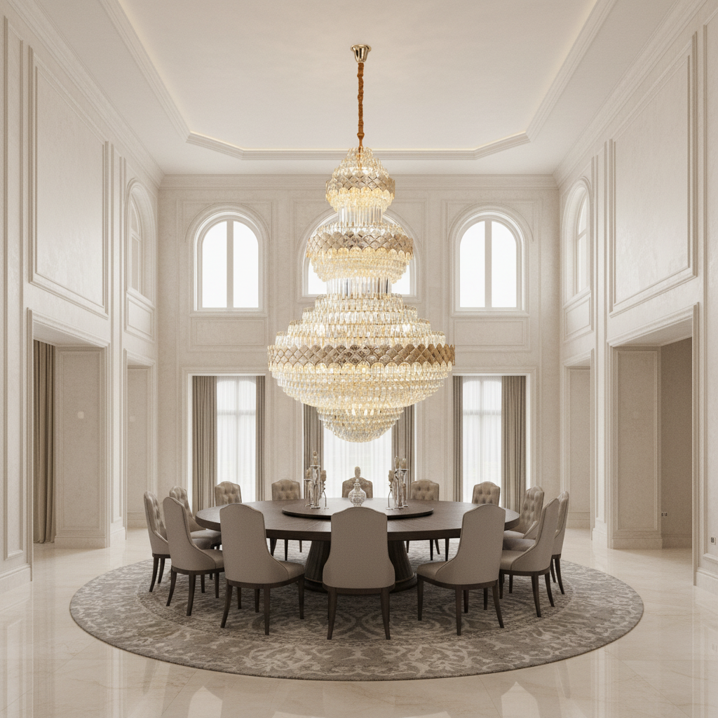 Luster Gaze Extra Large Multi-layers Gold Luxury Crystal Chandelier Modern Empire Decrative Crystal Light For Living Room/Foyer/Staircase - Studio Shot