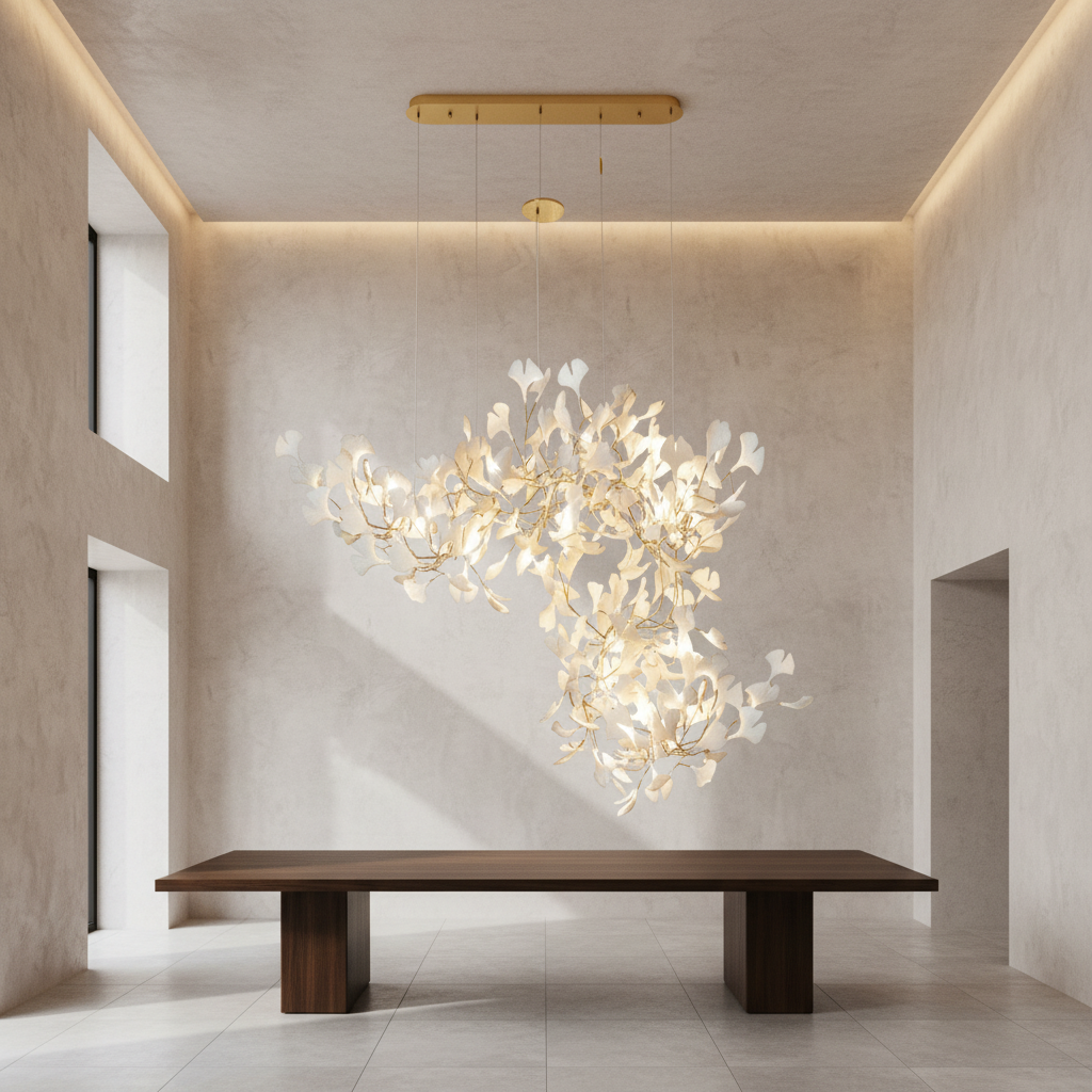 Luster Gaze Ginkgo Bloom Linear Chandelier - Background Shot