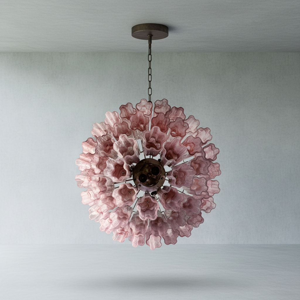 Luster Gaze Venetian Alabaster Bloom Chandelier - Background Shot