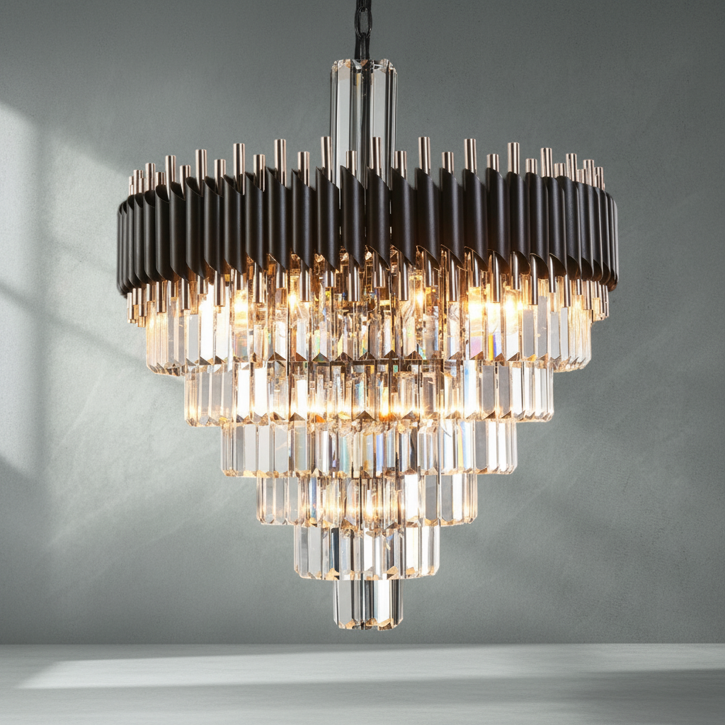 Luster Gaze Grand Lumina Tiered Chandelier - Background Shot