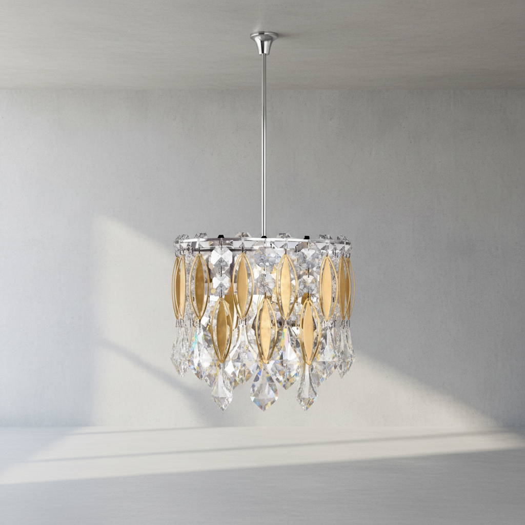 Luster Gaze Grand Lumina Rectangular Crystal Pendant Chandelier - Background Shot