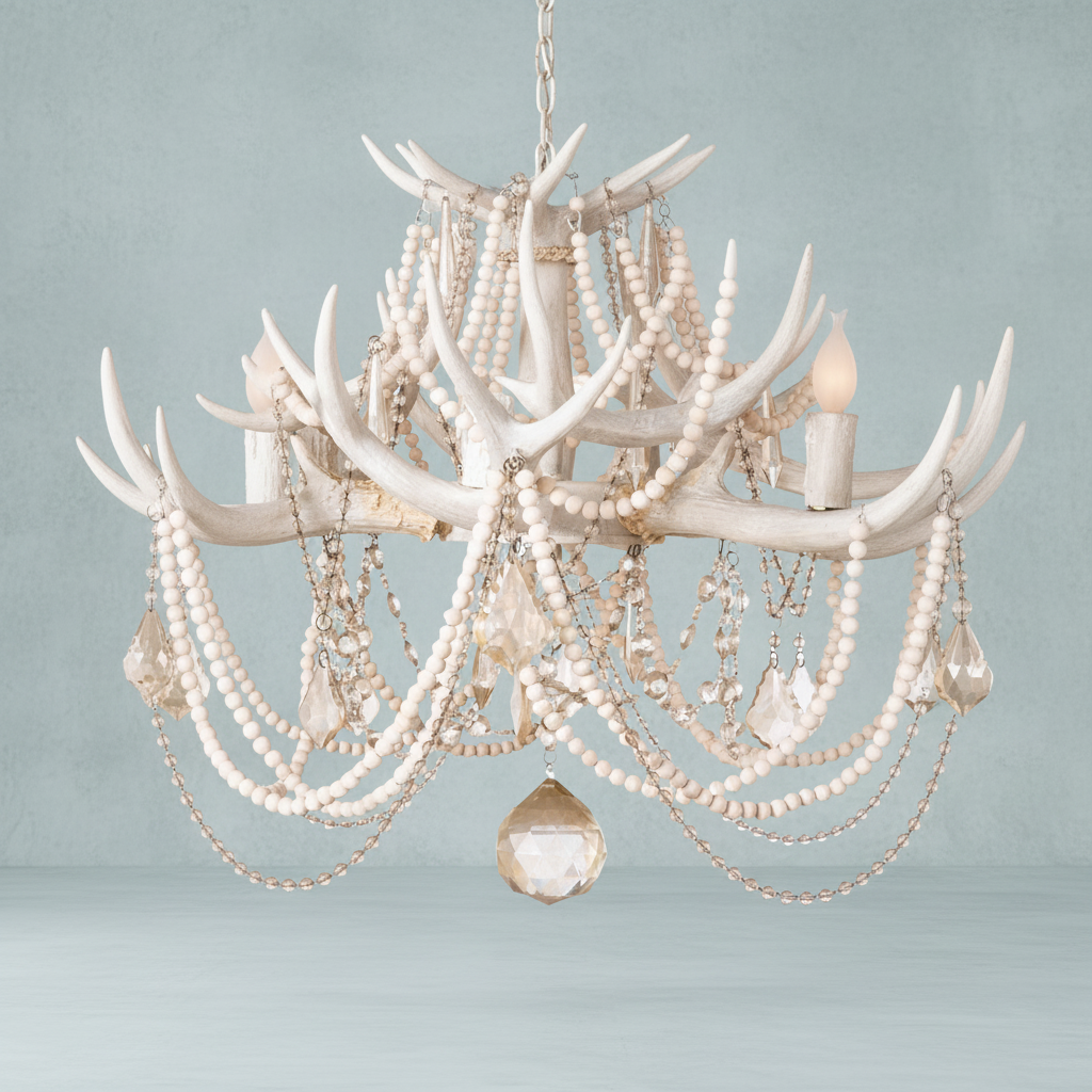 Luster Gaze Coastal Antler Chandelier - Background Shot