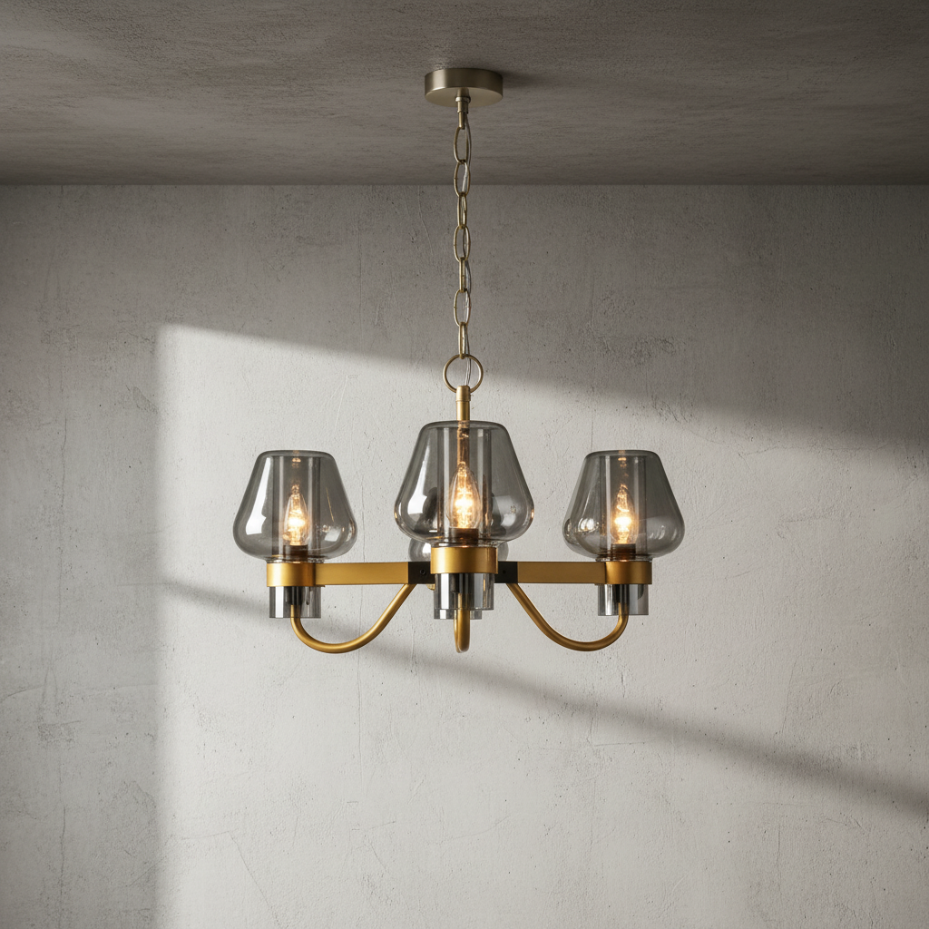 Luster Gaze Aura Branching Brass Chandelier - Background Shot