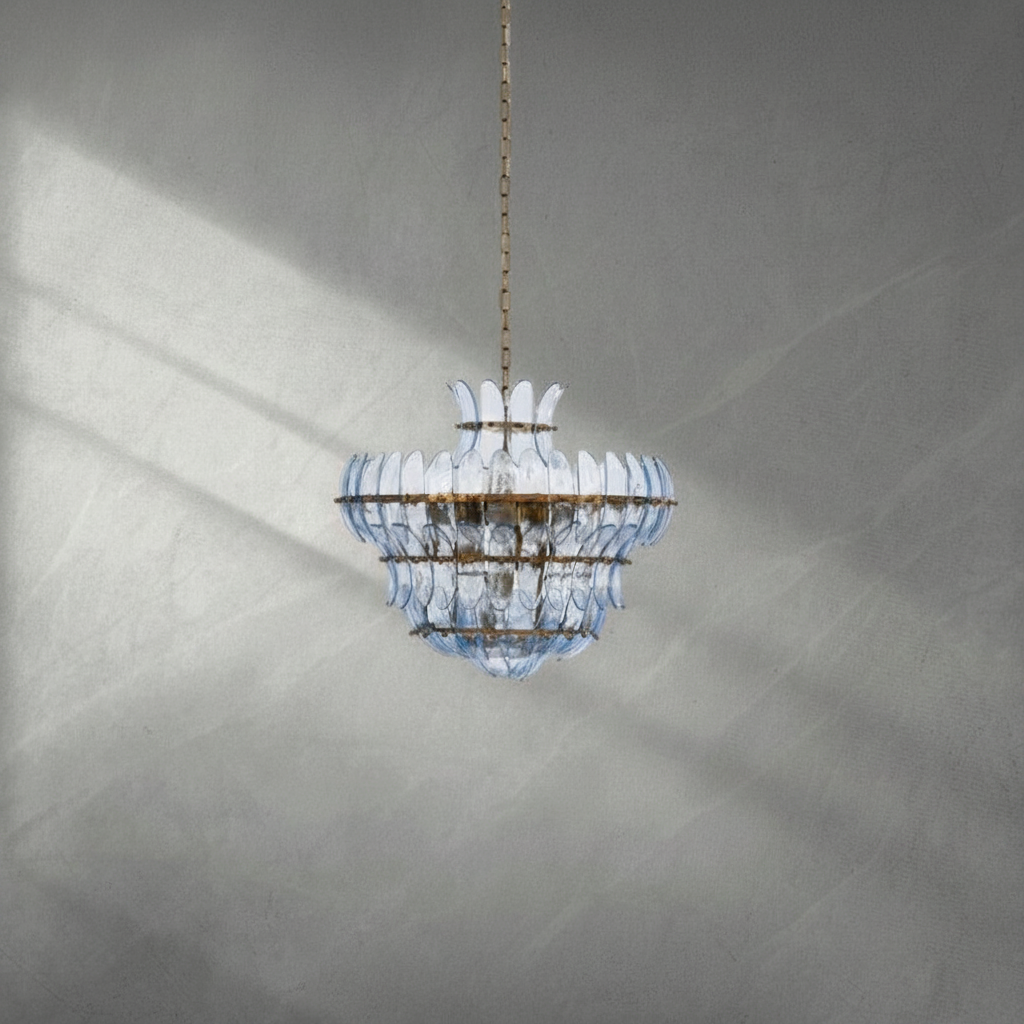 Luster Gaze Veridian Bloom 10-Light Blown Glass Chandelier - Background Shot
