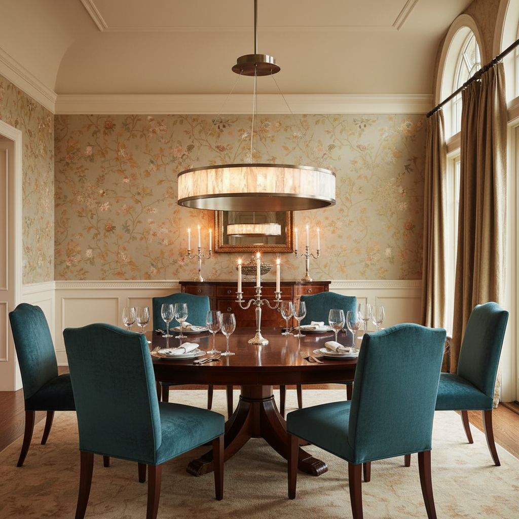 Luster Gaze Luminous Halo Round Ring LED Chandelier - formal American dining room