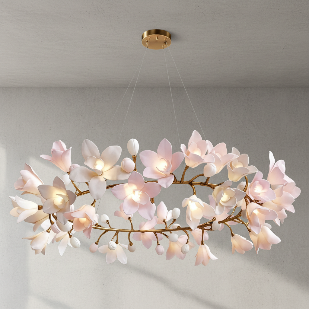 Luster Gaze Verdant Bloom Circular Chandelier - Background Shot