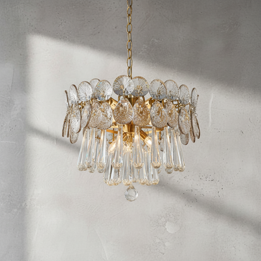 Luster Gaze Radiant Cascade Crystal Chandelier - Background Shot