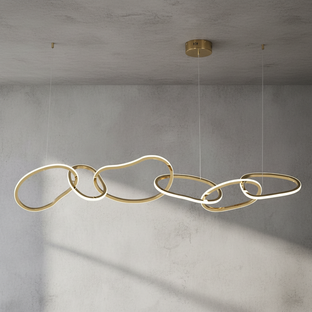 Luster Gaze Cosmic Ring LED Chandelier - Background Shot