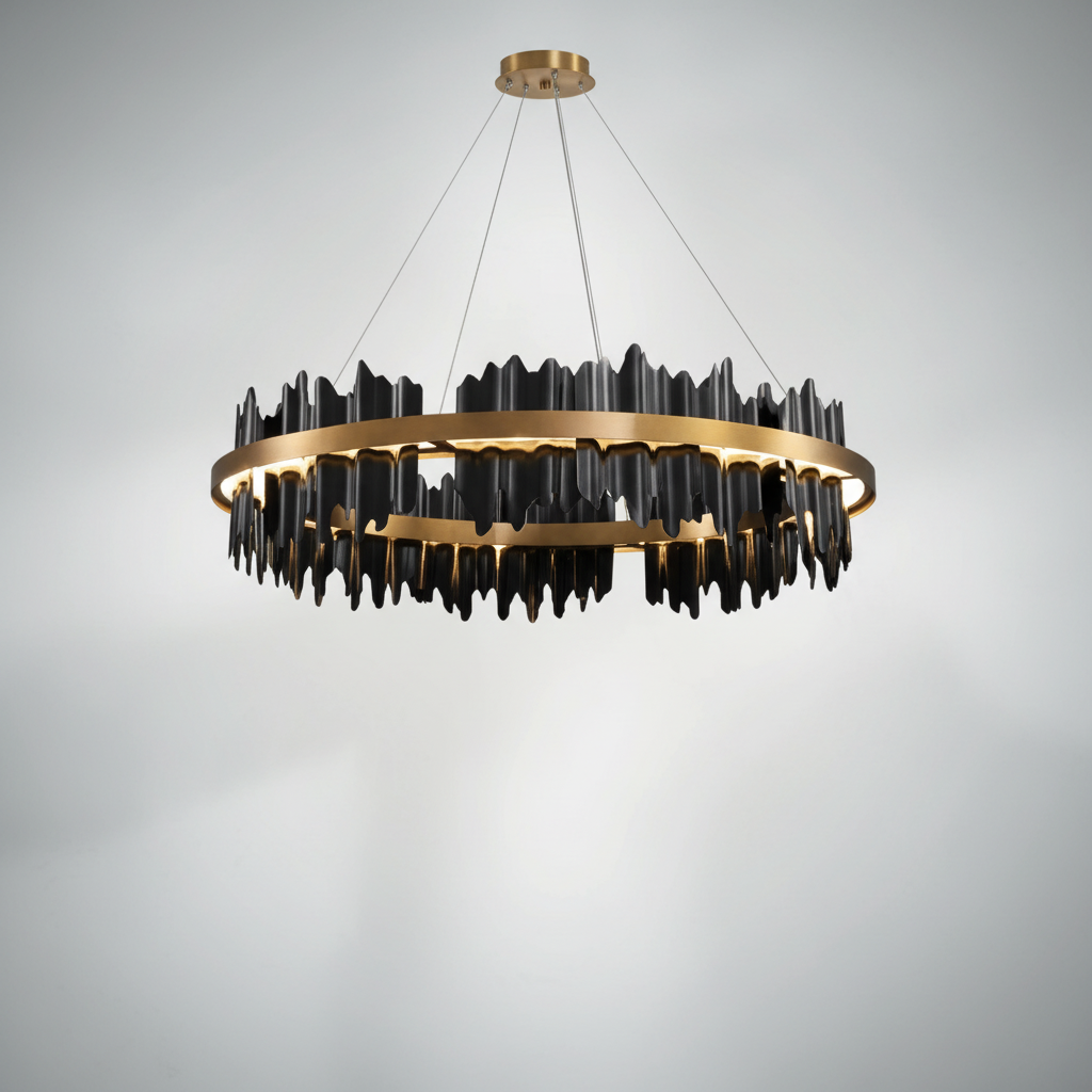 Luster Gaze LG Wave Modern Sculpture Round Chandelier - Studio Shot