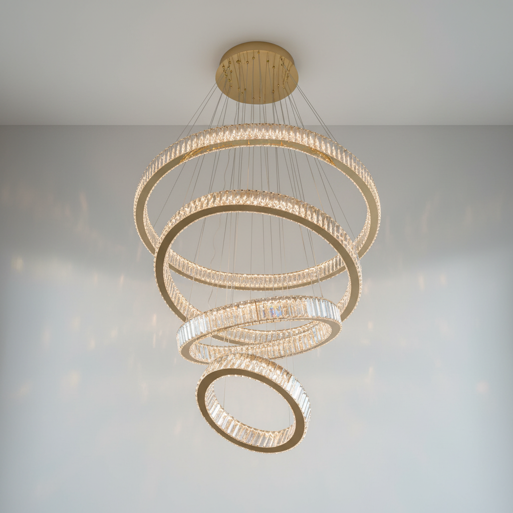 Luster Gaze Radiant Cascade Multi-Ring Chandelier - Background Shot