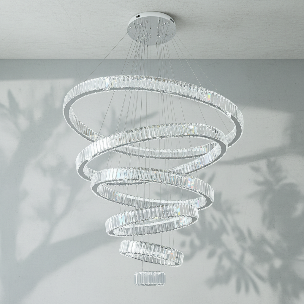Luster Gaze Radiant Cascade Multi-Ring Chandelier - Background Shot