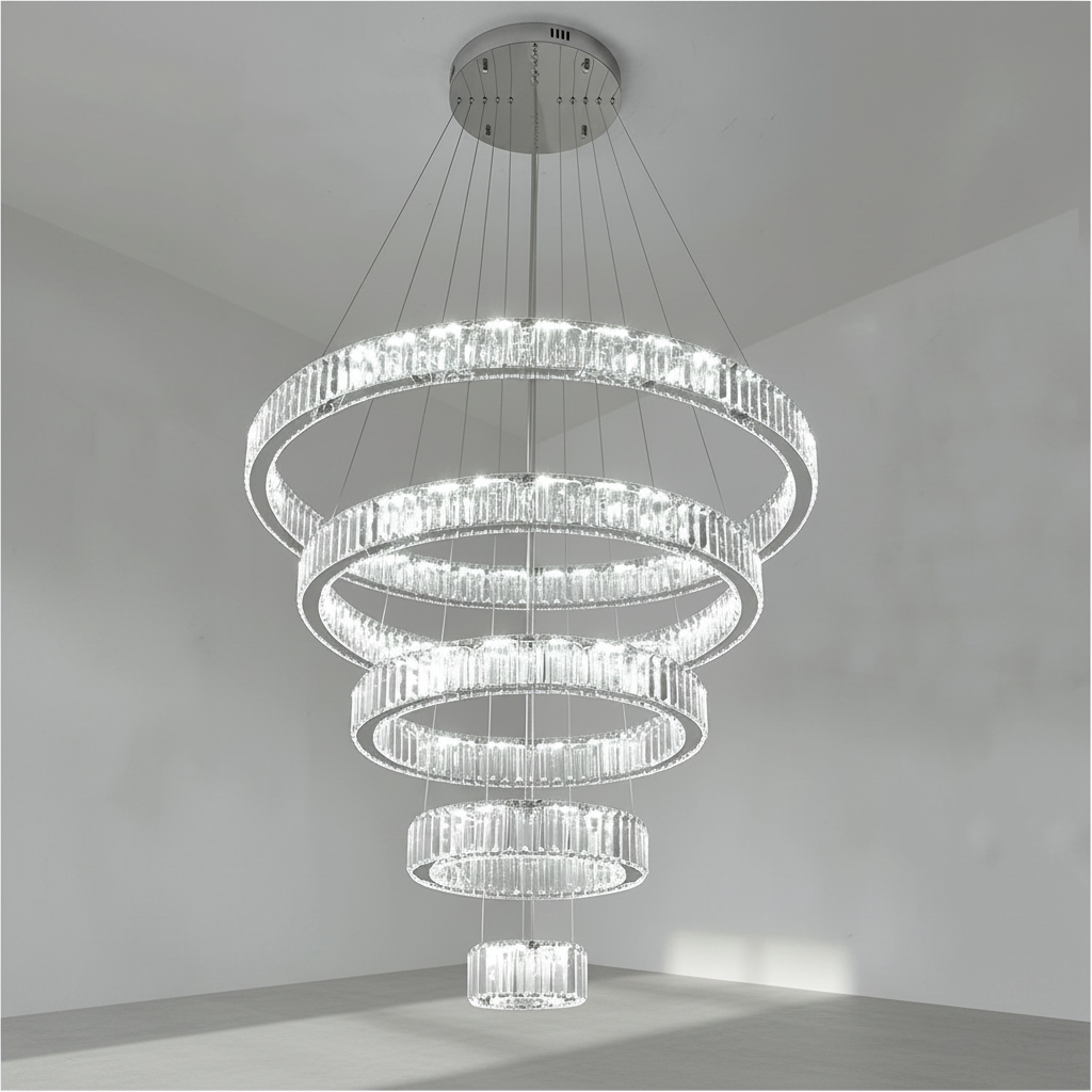 Luster Gaze Radiant Cascade Multi-Ring Chandelier - Background Shot