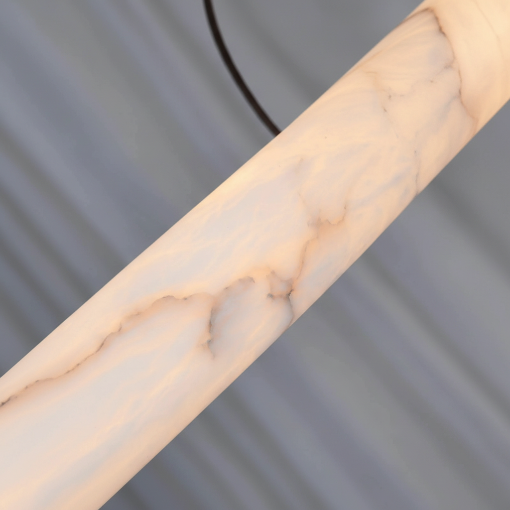 Luster Gaze Alabaster Halo LED Chandelier - Background Shot