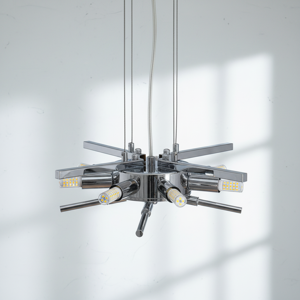 Luster Gaze Sculpted Crystal Block Rectangular Chandelier - Background Shot
