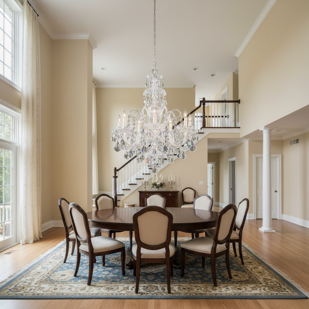 Luster Gaze Heritage Bloom 25" Chandelier - Background Shot