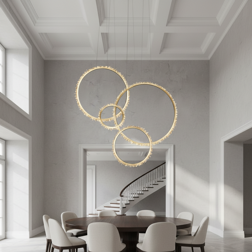 Luster Gaze Radiant Cascade Ring Chandelier - Background Shot
